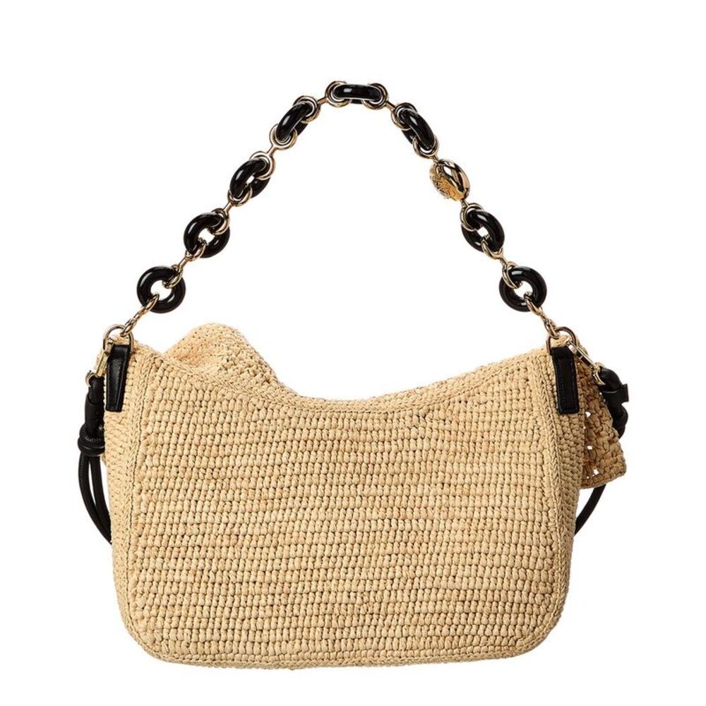 Loewe Ola Medium Raffia & Leather Shoulder Bag, Beige - Picture 2 of 4
